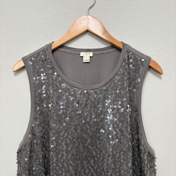 J. Crew Factory Gray Sequin Sleeveless Tank Top - XL - Picture 2 of 5
